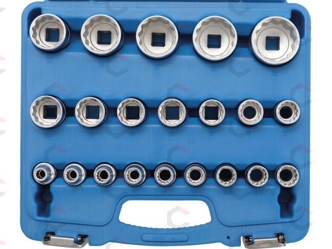 Galvučių rinkinys, 12 kampų | 12,5 mm (1/2") | 8 - 36 mm | 21 vnt. (2267) Galvučių rinkinys, 12 kampų | 12,5 mm (1/2") | 8 - 36 mm | 21 vnt. (2267)