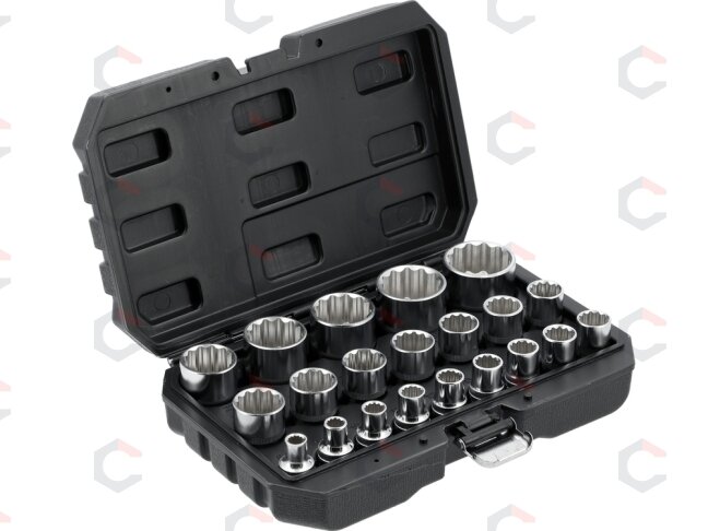 Galvučių rinkinys, 12 kampų | 12,5 mm (1/2") | 8 - 36 mm | 21 vnt (YT-12630) Galvučių rinkinys, 12 kampų | 12,5 mm (1/2") | 8 - 36 mm | 21 vnt (YT-12630)
