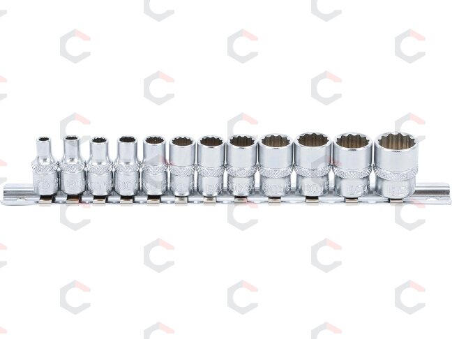 Galvučių rinkinys, 12-kampų | 6.3 mm (1/4") | coliniai dydžiai | 11 vnt. (2755) 1 Galvučių rinkinys, 12-kampų | 6.3 mm (1/4") | coliniai dydžiai | 11 vnt. (2755) 1
