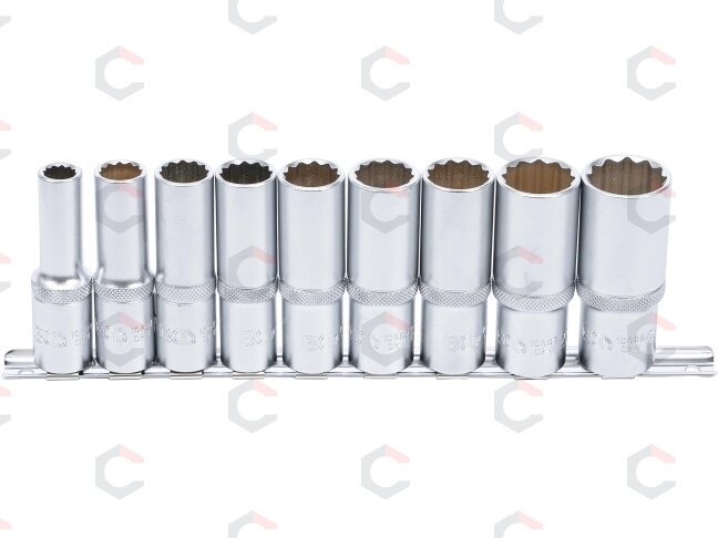 Galvučių rinkinys 12 kampų, ilgos | 12,5 mm (1/2") | 10 - 24 mm | 9 vnt. (5253) 1