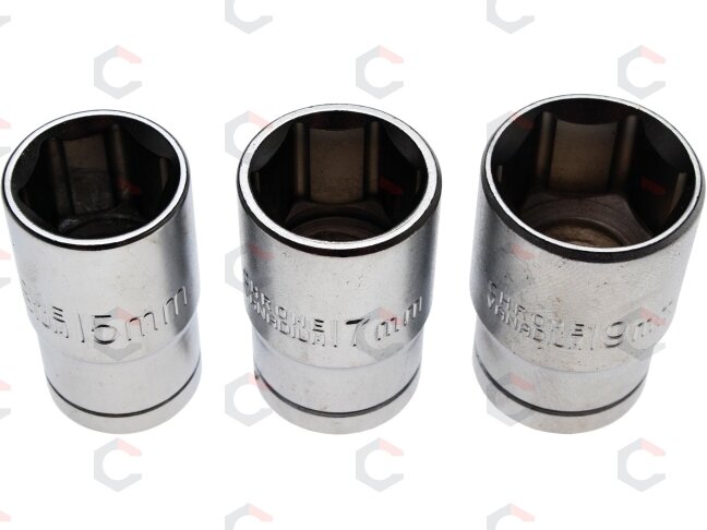 Galvučių rinkinys | 12,5 mm (1/2") | 15 - 17 - 19 mm | 3 vnt. (15125) 1