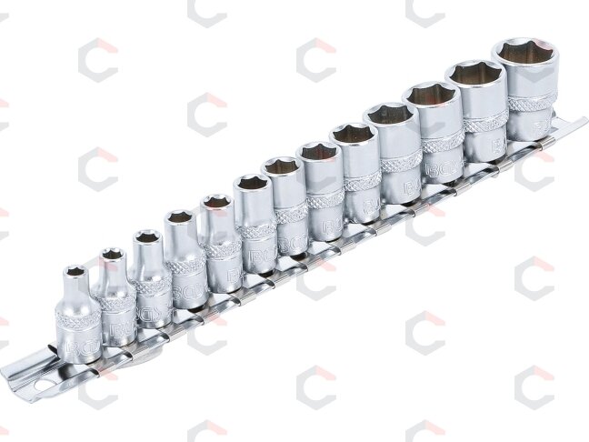 Galvučių rinkinys, 6-kampės | 6.3 mm (1/4") | 4 - 14 mm | 13 vnt. (9102) Galvučių rinkinys, 6-kampės | 6.3 mm (1/4") | 4 - 14 mm | 13 vnt. (9102)