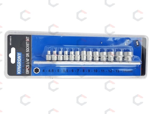 Galvučių rinkinys, 6-kampės | 6.3 mm (1/4") | 4 - 14 mm | 13 vnt. (KR144014) 1 Galvučių rinkinys, 6-kampės | 6.3 mm (1/4") | 4 - 14 mm | 13 vnt. (KR144014) 1