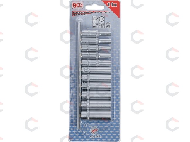 Galvučių rinkinys, 6-kampės, ilgos | 6.3 mm (1/4") | 4 - 13 mm | 13 vnt. (2221) 3 Galvučių rinkinys, 6-kampės, ilgos | 6.3 mm (1/4") | 4 - 13 mm | 13 vnt. (2221) 3