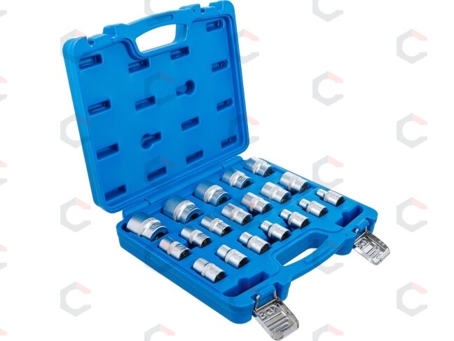 Galvučių rinkinys | šešiakampės | 12,5 mm (1/2") | 8–32 mm | 19 vnt. (9131) 2