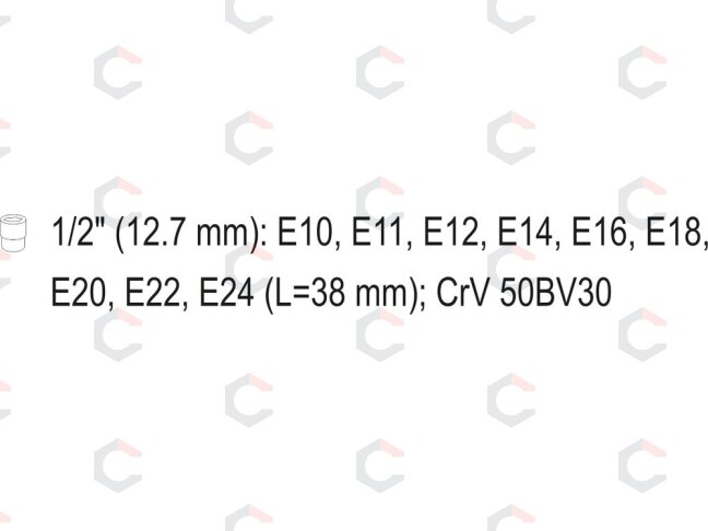 Galvučių komplektas E10-E24 10vnt. (YT-0521) 5 Galvučių komplektas E10-E24 10vnt. (YT-0521) 5