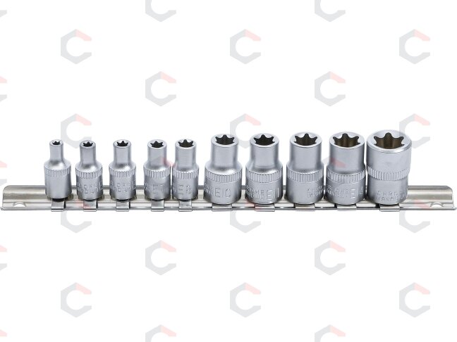 Galvučių rinkinys E-Tipas | 6,3 mm (1/4") / 10 mm (3/8") | E4 - E16 | 10 vnt. (9548) 1 Galvučių rinkinys E-Tipas | 6,3 mm (1/4") / 10 mm (3/8") | E4 - E16 | 10 vnt. (9548) 1