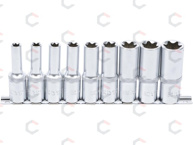Galvučių rinkinys E-Tipas | Ilgos | 12,5 mm (1/2") | E10 - E24 | 9 vnt. (2026) 1 Galvučių rinkinys E-Tipas | Ilgos | 12,5 mm (1/2") | E10 - E24 | 9 vnt. (2026) 1