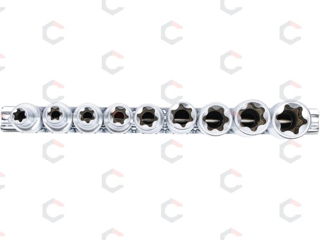 Galvučių rinkinys E-Tipas | Ilgos | 12,5 mm (1/2") | E10 - E24 | 9 vnt. (2026) 2 Galvučių rinkinys E-Tipas | Ilgos | 12,5 mm (1/2") | E10 - E24 | 9 vnt. (2026) 2