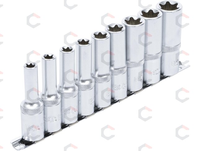 Galvučių rinkinys E-Tipas | Ilgos | 12,5 mm (1/2") | E10 - E24 | 9 vnt. (2026) Galvučių rinkinys E-Tipas | Ilgos | 12,5 mm (1/2") | E10 - E24 | 9 vnt. (2026)