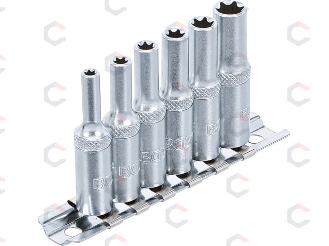 Galvučių rinkinys E-Tipas | Ilgos | 6.3 mm (1/4") | E4 - E10 | 6 vnt. (6403)