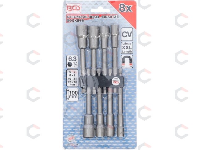 Galvučių rinkinys | ilgas tipas | 6.3 mm (1/4") | elektriniams gręžtuvams | 6 - 13 mm | 8 vnt. (2759) 3 Galvučių rinkinys | ilgas tipas | 6.3 mm (1/4") | elektriniams gręžtuvams | 6 - 13 mm | 8 vnt. (2759) 3