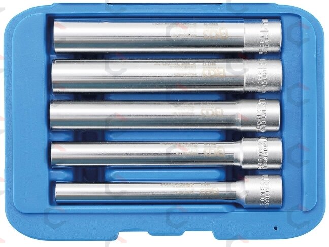 Galvučių rinkinys | Labai ilgos | 10 mm (3/8") | SW 8 - 14 mm | 5 vnt. (9863) 6 Galvučių rinkinys | Labai ilgos | 10 mm (3/8") | SW 8 - 14 mm | 5 vnt. (9863) 6