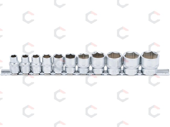 Galvučių rinkinys, šešiakampės | 10 mm (3/8") | 5/16" - 7/8 "| 11 vnt. (9110) 1 Galvučių rinkinys, šešiakampės | 10 mm (3/8") | 5/16" - 7/8 "| 11 vnt. (9110) 1