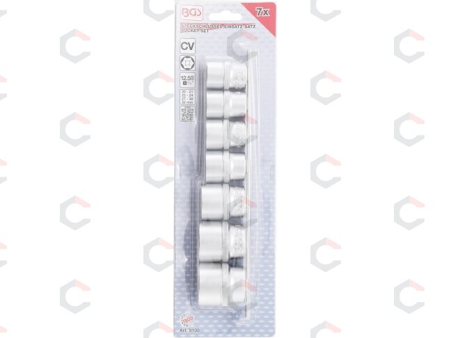 Galvučių rinkinys, šešiakampės | 12,5 mm (1/2") | 20 - 32 mm | 7 vnt. (9108) 1 Galvučių rinkinys, šešiakampės | 12,5 mm (1/2") | 20 - 32 mm | 7 vnt. (9108) 1