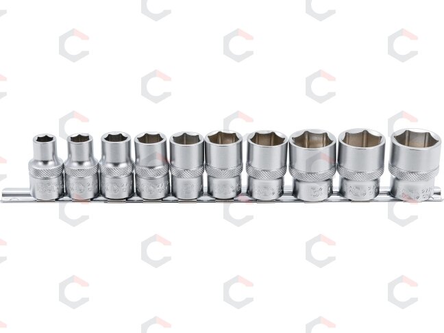 Galvučių rinkinys, šešiakampės | 12,5 mm (1/2") | coliniai dydžiai | 10 vnt. (9113) Galvučių rinkinys, šešiakampės | 12,5 mm (1/2") | coliniai dydžiai | 10 vnt. (9113)