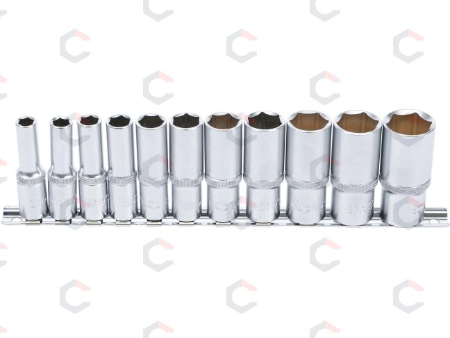 Galvučių rinkinys, šešiakampės, ilgos | 10 mm (3/8") | Coliniai dydžiai | 11 vnt. (2756) 1