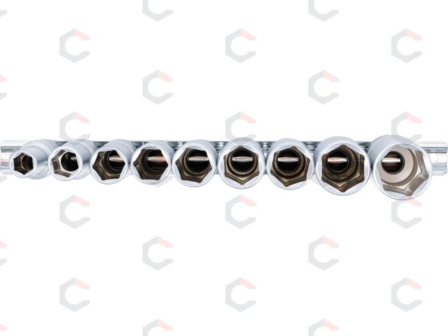 Galvučių rinkinys šešiakampės, ilgos | 12,5 mm (1/2") | 10 - 24 mm | 9 vnt. (2223) 2 Galvučių rinkinys šešiakampės, ilgos | 12,5 mm (1/2") | 10 - 24 mm | 9 vnt. (2223) 2