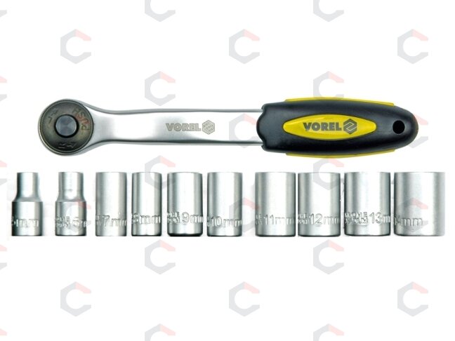 Galvučių rinkinys su terkšle | 12,5 mm (1/2") | 10-24 mm | 19 vnt. (58602) Galvučių rinkinys su terkšle | 12,5 mm (1/2") | 10-24 mm | 19 vnt. (58602)