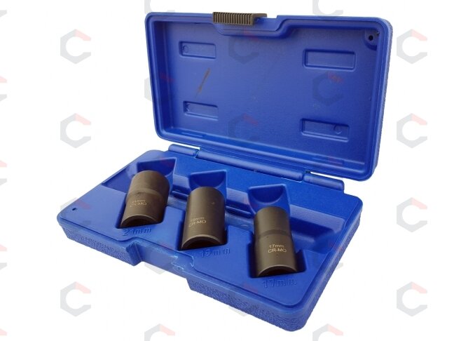 Galvučių rinkinys sugadintiems varžtams | 17-19-21 mm | 3 vnt. (EH2405) 1 Galvučių rinkinys sugadintiems varžtams | 17-19-21 mm | 3 vnt. (EH2405) 1