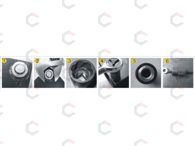 Galvučių rinkinys sugadintiems varžtams | 17-19-21 mm | 3 vnt. (EH2405) 4 Galvučių rinkinys sugadintiems varžtams | 17-19-21 mm | 3 vnt. (EH2405) 4