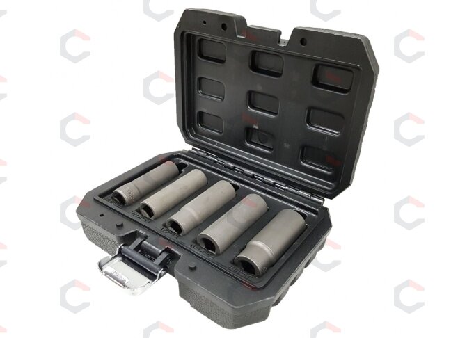 Galvučių rinkinys sugadintiems varžtams | metrinės/colinės | ilgos | 10 mm (3/8") | 10 - 16 mm | 5 vnt. (DNR5) 1 Galvučių rinkinys sugadintiems varžtams | metrinės/colinės | ilgos | 10 mm (3/8") | 10 - 16 mm | 5 vnt. (DNR5) 1