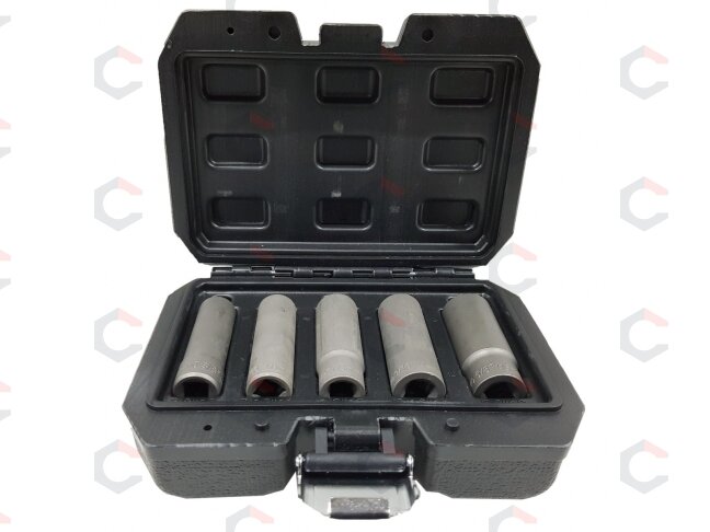 Galvučių rinkinys sugadintiems varžtams | metrinės/colinės | ilgos | 10 mm (3/8") | 10 - 16 mm | 5 vnt. (DNR5) 3 Galvučių rinkinys sugadintiems varžtams | metrinės/colinės | ilgos | 10 mm (3/8") | 10 - 16 mm | 5 vnt. (DNR5) 3