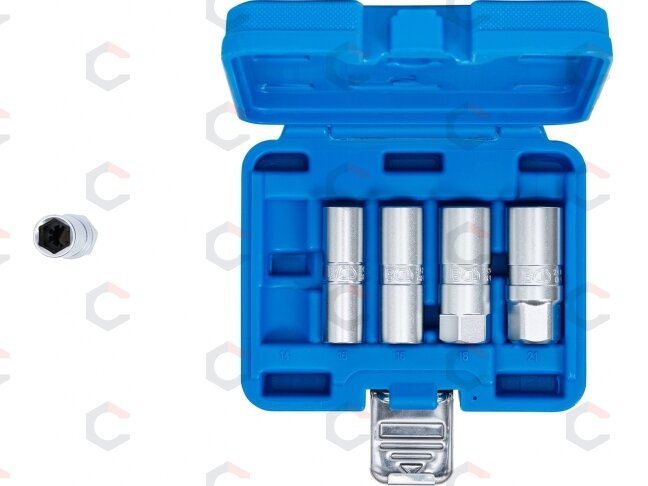 Galvučių rinkinys žvakėms | šešiakampės | 12,5 mm (1/2") | 14 - 21 mm | 5 vnt. (6641) 5 Galvučių rinkinys žvakėms | šešiakampės | 12,5 mm (1/2") | 14 - 21 mm | 5 vnt. (6641) 5