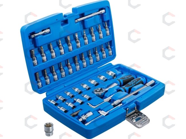 Galvučių su terkšle rinkinys | 6.3 mm (1/4") | 46 vnt. (2146) 2 Galvučių su terkšle rinkinys | 6.3 mm (1/4") | 46 vnt. (2146) 2