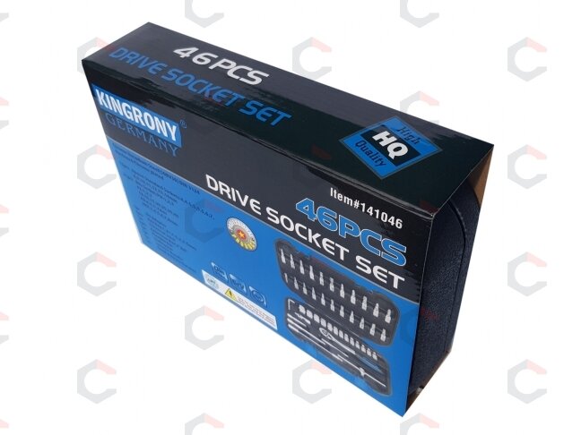 Galvučių su terkšle rinkinys | 6.3 mm (1/4") | 46 vnt. (KR141046C) 2