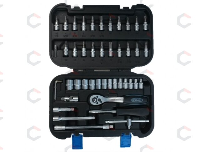 Galvučių su terkšle rinkinys | 6.3 mm (1/4") | 46 vnt. (KR141046C) 4