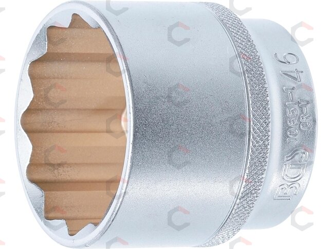 Galvutė 12 kampė | 12,5 mm (1/2") | 46 mm (10651-1) Galvutė 12 kampė | 12,5 mm (1/2") | 46 mm (10651-1)