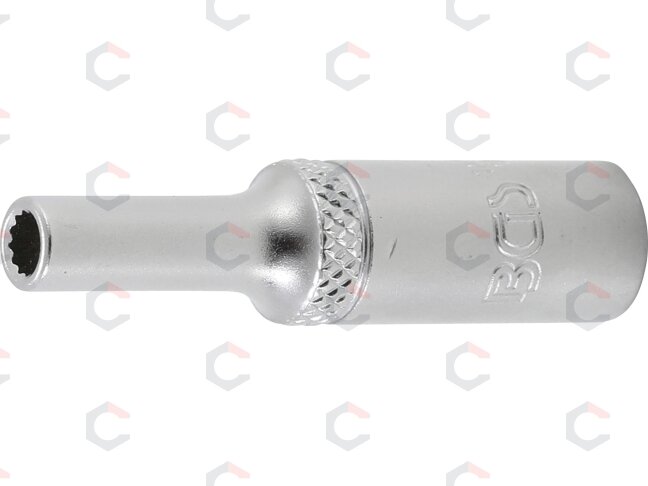 Galvutė ilga 12-kampė | 6,3 mm (1/4") | 4 mm (10702) Galvutė ilga 12-kampė | 6,3 mm (1/4") | 4 mm (10702)