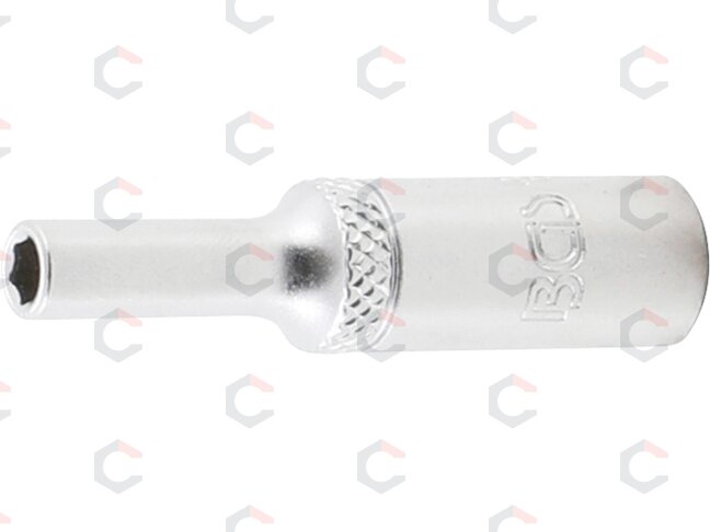 Galvutė ilga šešiakampė | 6,3 mm (1/4") | 4 mm (10504) Galvutė ilga šešiakampė | 6,3 mm (1/4") | 4 mm (10504)