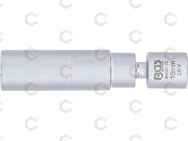 Galvutė kaitinimo ir uždegimo žvakėms | šarnyrinė | 10 mm (3/8") | 16 mm (80000-16) 2 Galvutė kaitinimo ir uždegimo žvakėms | šarnyrinė | 10 mm (3/8") | 16 mm (80000-16) 2