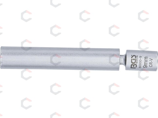 Galvutė kaitinimo ir uždegimo žvakėms | šarnyrinė | 6.3 mm (1/4") | 9 mm (80000-9) 2 Galvutė kaitinimo ir uždegimo žvakėms | šarnyrinė | 6.3 mm (1/4") | 9 mm (80000-9) 2