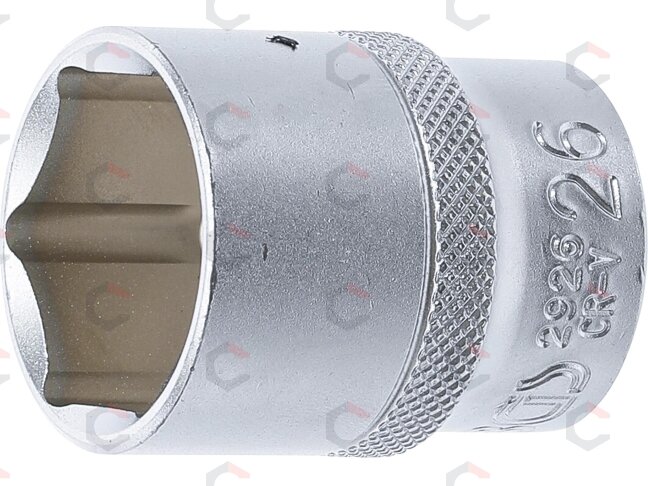 Galvutė šešiakampė | 12.5 mm (1/2") | 26 mm (2926) Galvutė šešiakampė | 12.5 mm (1/2") | 26 mm (2926)