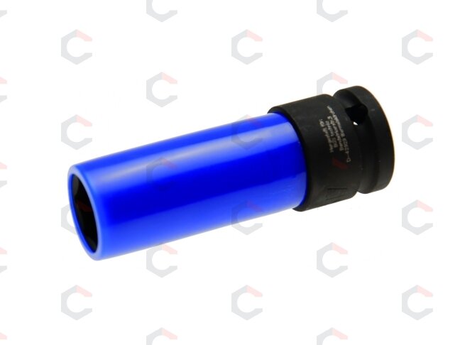 Galvutė smūginė ilga plonasienė | su plastikine apsauga | 12,5 mm (1/2") | 17 mm (7301) 1 Galvutė smūginė ilga plonasienė | su plastikine apsauga | 12,5 mm (1/2") | 17 mm (7301) 1