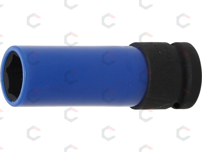 Galvutė smūginė ilga plonasienė | su plastikine apsauga | 12,5 mm (1/2") | 17 mm (7301) Galvutė smūginė ilga plonasienė | su plastikine apsauga | 12,5 mm (1/2") | 17 mm (7301)
