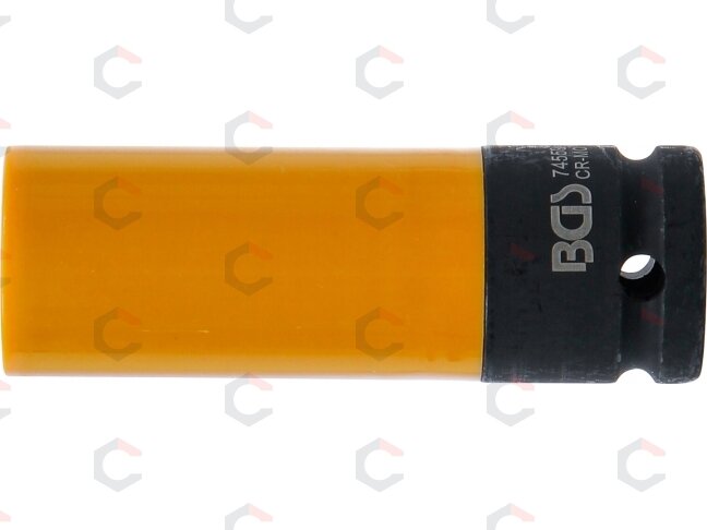 Galvutė smūginė ilga plonasienė | su plastikine apsauga | 12,5 mm (1/2") | 19.5 mm (74559) 3 Galvutė smūginė ilga plonasienė | su plastikine apsauga | 12,5 mm (1/2") | 19.5 mm (74559) 3