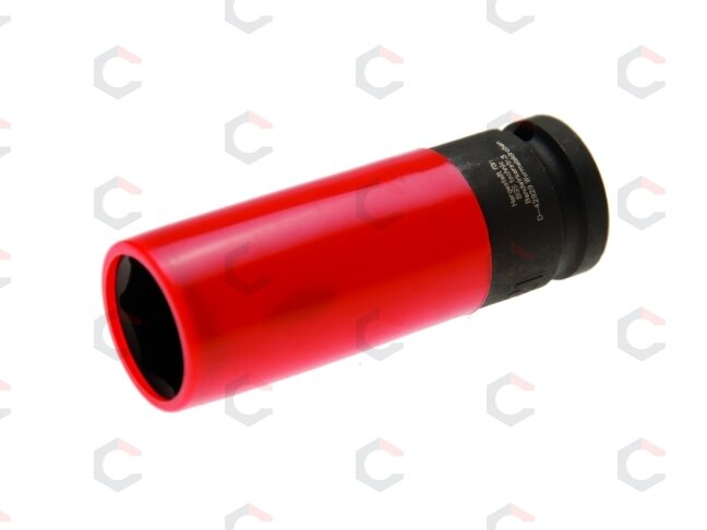 Galvutė smūginė ilga plonasienė | su plastikine apsauga | 12,5 mm (1/2") | 21 mm (7303) 1 Galvutė smūginė ilga plonasienė | su plastikine apsauga | 12,5 mm (1/2") | 21 mm (7303) 1