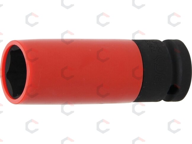 Galvutė smūginė ilga plonasienė | su plastikine apsauga | 12,5 mm (1/2") | 21 mm (7303) Galvutė smūginė ilga plonasienė | su plastikine apsauga | 12,5 mm (1/2") | 21 mm (7303)