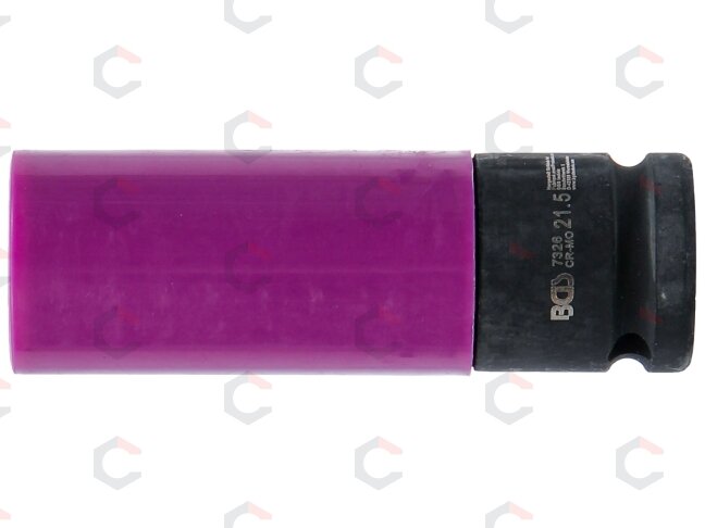 Galvutė smūginė ilga plonasienė | su plastikine apsauga | 12,5 mm (1/2") | 21.5 mm (7326) 2 Galvutė smūginė ilga plonasienė | su plastikine apsauga | 12,5 mm (1/2") | 21.5 mm (7326) 2