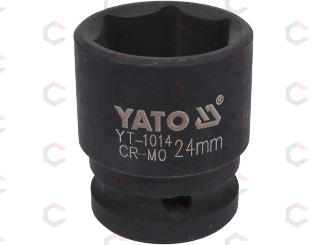 Galvutė smūginė šešiakampė | 12,5 mm (1/2") | 24 mm (YT-1014) Galvutė smūginė šešiakampė | 12,5 mm (1/2") | 24 mm (YT-1014)