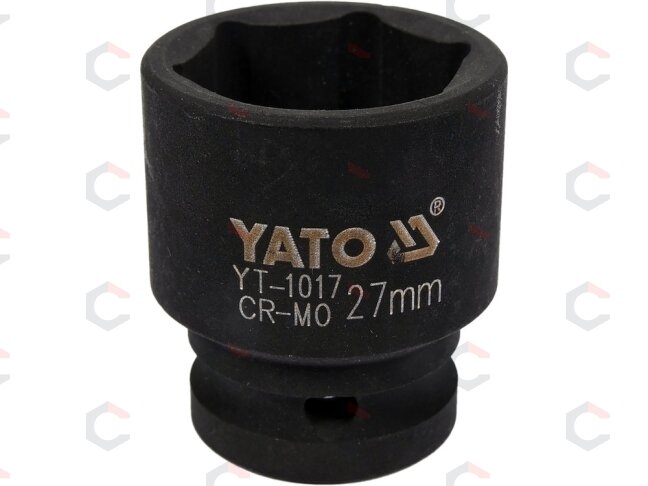 Galvutė smūginė šešiakampė | 12,5 mm (1/2") | 27 mm (YT-1017) Galvutė smūginė šešiakampė | 12,5 mm (1/2") | 27 mm (YT-1017)