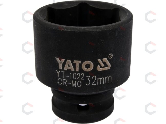 Galvutė smūginė šešiakampė | 12,5 mm (1/2") | 32 mm (YT-1022) Galvutė smūginė šešiakampė | 12,5 mm (1/2") | 32 mm (YT-1022)