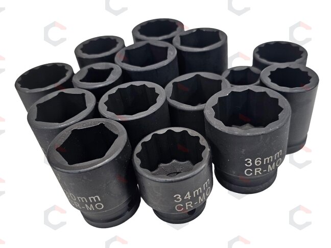 Galvutė smūginė šešiakampė | 12,5 mm (1/2") | 34 mm (S12-34) 3 Galvutė smūginė šešiakampė | 12,5 mm (1/2") | 34 mm (S12-34) 3