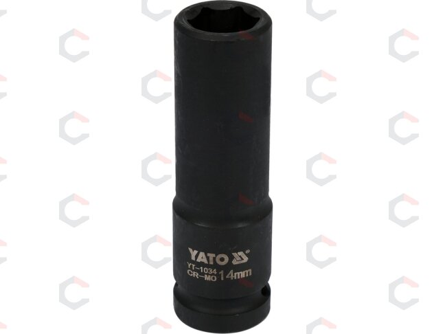 Galvutė smūginė šešiakampė ilga | 12,5 mm (1/2") | 14 mm (YT-1034) Galvutė smūginė šešiakampė ilga | 12,5 mm (1/2") | 14 mm (YT-1034)