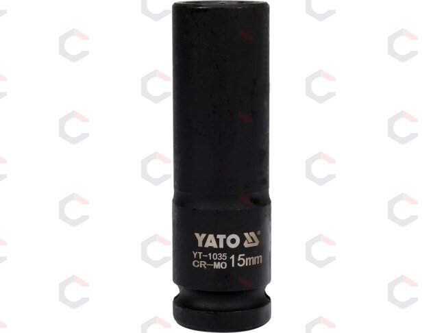 Galvutė smūginė šešiakampė ilga | 12,5 mm (1/2") | 15 mm (YT-1035) 1 Galvutė smūginė šešiakampė ilga | 12,5 mm (1/2") | 15 mm (YT-1035) 1