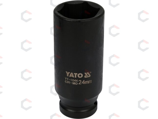 Galvutė smūginė šešiakampė ilga | 12,5 mm (1/2") | 24 mm (YT-1044) Galvutė smūginė šešiakampė ilga | 12,5 mm (1/2") | 24 mm (YT-1044)